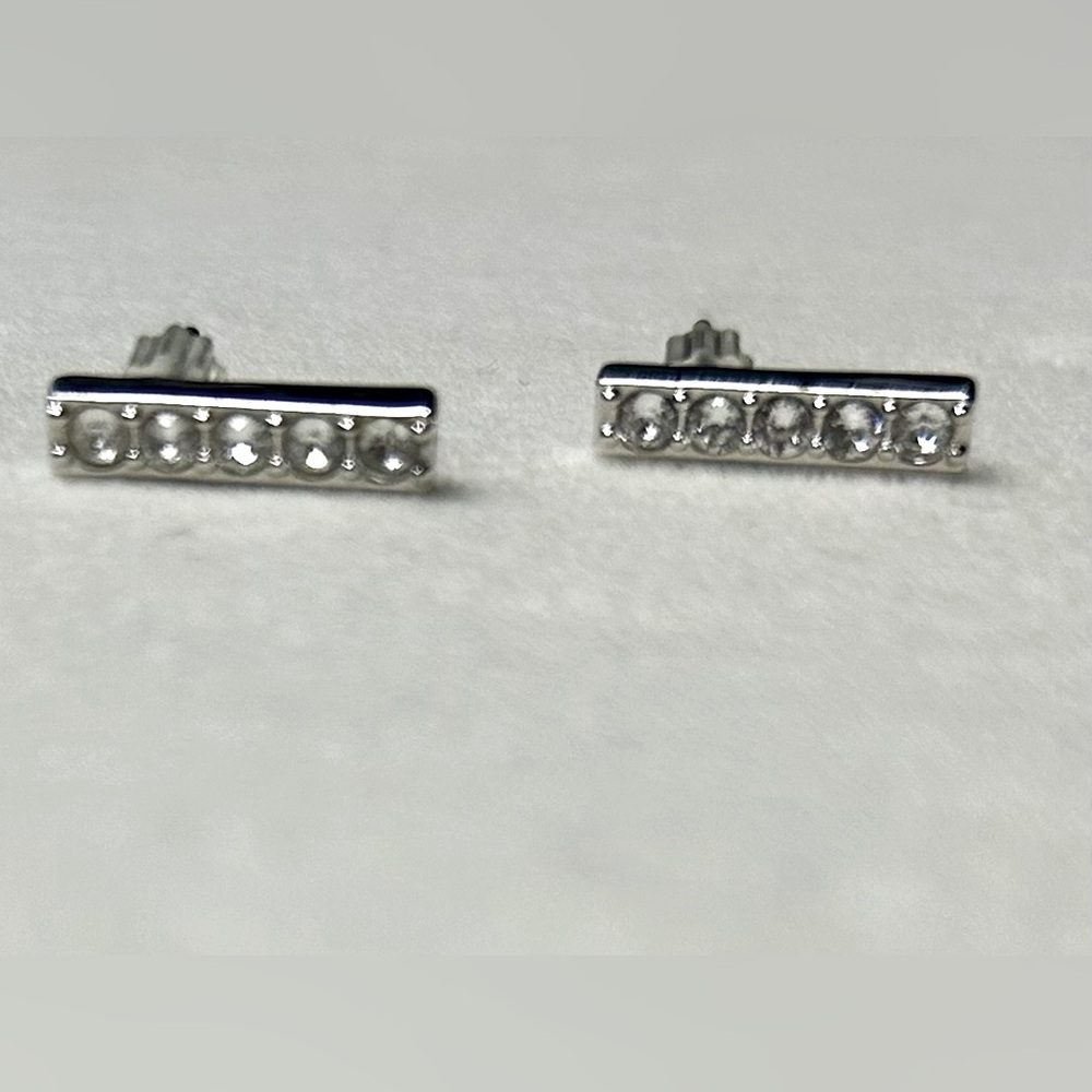 Touchstone Crystal by Swarovski Pave’ Bar Earrings